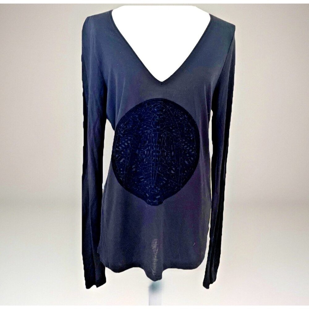 Faith Connexion Burn Out Velvet Tee Top Women’s Size XL Black Goth Grunge Emu